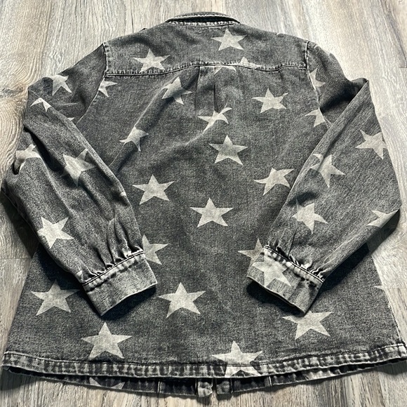 Macaron Women’s Oversized Denim Jacket, black with white stars, size small - Picture 8 of 8